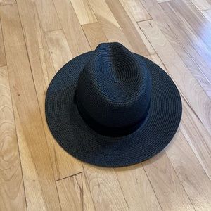 World Market Black Straw Hat